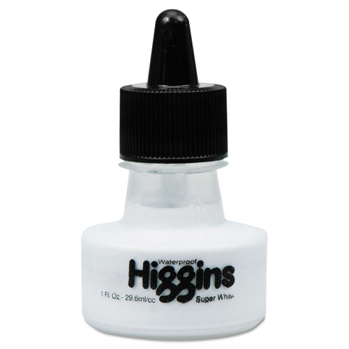 Higgins® Waterproof Pigmented Drawing Ink, White, 1oz Bottle