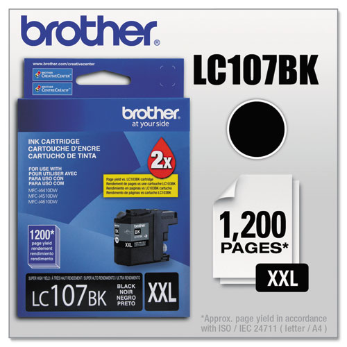 Brother LC107BK Innobella Super High-Yield Ink, Black