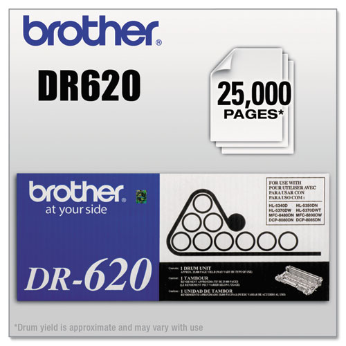 DR620 Drum Unit, 25,000 Page-Yield, Black
