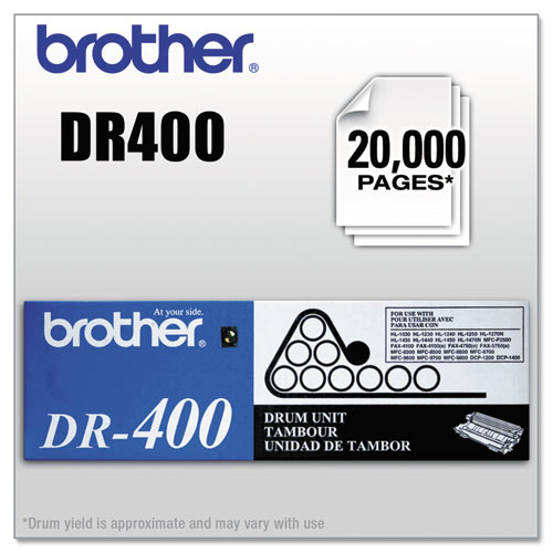 DR400 Drum Unit, 20,000 Page-Yield, Black