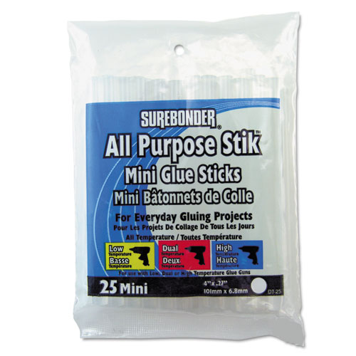 Hot Melt Glue Sticks, 0.27" x 4", Dries White, 25/Pack | by Plexsupply