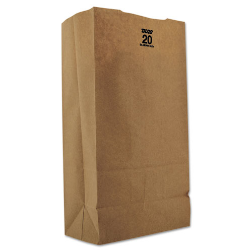 Grocery Paper Bags, 57 lb Capacity, #20, 8.25" x 5.94" x 16.13", Kraft, 500 Bags