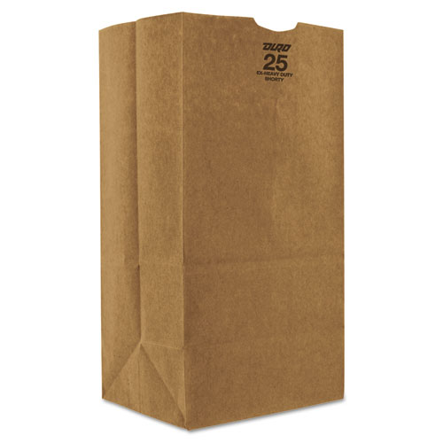Grocery Paper Bags, 57 lb Capacity, #25, 8.25" x 6.13" x 15.88", Kraft, 500 Bags
