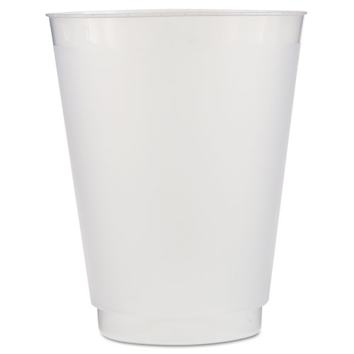 Front Flex Plastic Cups, 16 Oz, Frosted/translucent