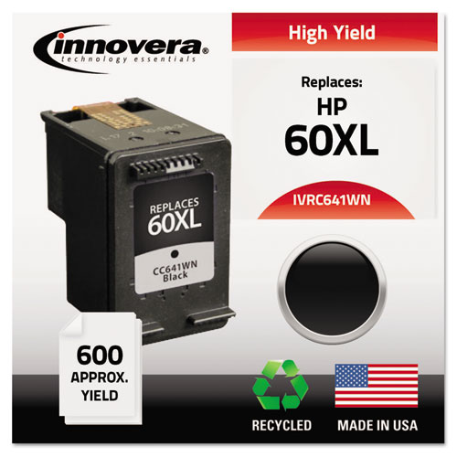 Remanufactured CC641WN (60XL) High-Yield Ink, 600 Page-Yield, Black | by Plexsupply