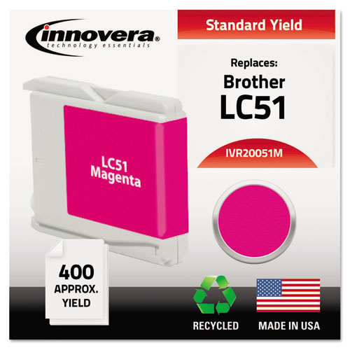Remanufactured LC51M Ink, 400 Page-Yield, Magenta | by Plexsupply