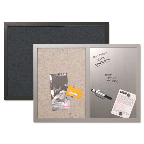 MasterVision® Combo Bulletin Board, Bulletin/Dry Erase, 24X18, Black Frame