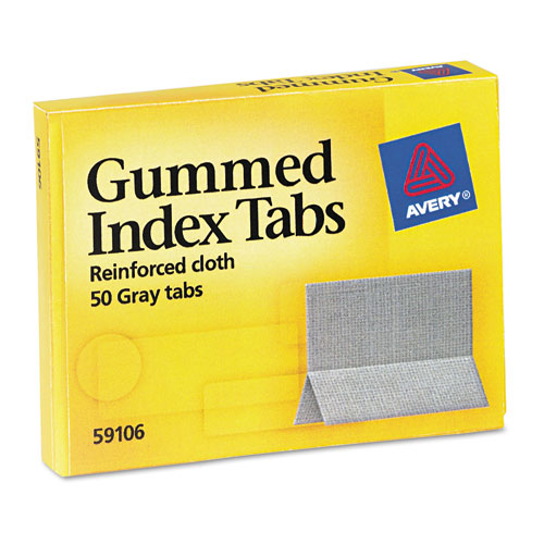 Gummed Reinforced Index Tabs, 1/5-Cut, Olive Green, 1" Wide, 50/Pack