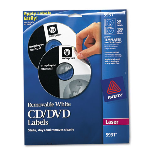 Avery® Laser Cd Labels, Matte White, 50/Pack