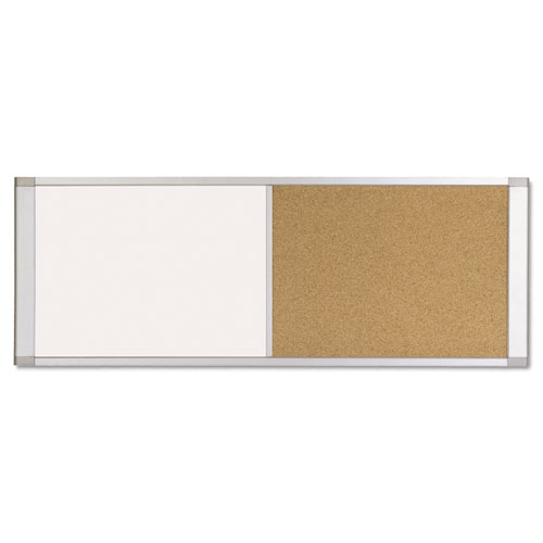 Combo Cubicle Workstation Dry Erase/cork Board, 36x18, Silver Frame