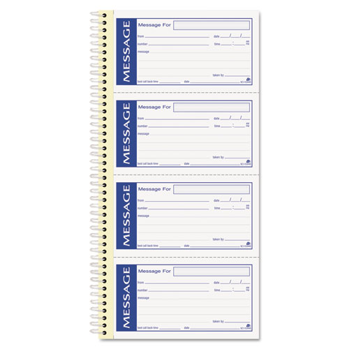 Adams® Write 'n Stick Phone Message Pad, 2 3/4 x 4 3/4, Two-Part Carbonless, 200 Forms
