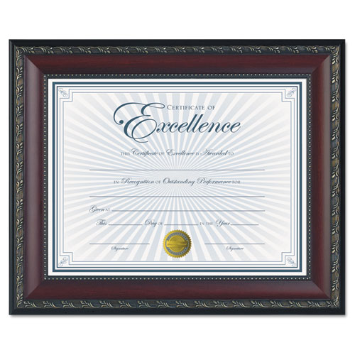 World Class Document Frame W/certificate, Walnut, 8 1/2 X 11