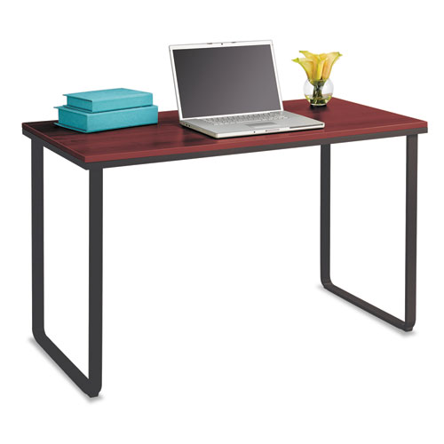 Image of Steel Desk, 47.25" x 24" x 28.75", Cherry/Black
