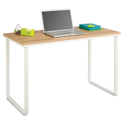 Steel Desk, 47.25 x 24 x 28.75, Beech/White