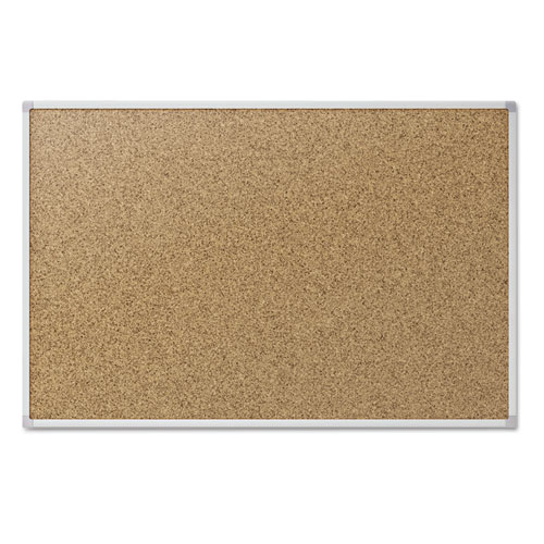 Mead® Cork Bulletin Board, 48 x 36, Silver Aluminum Frame