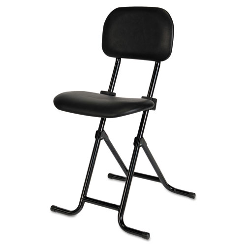 ALERA IL SERIES HEIGHT-ADJUSTABLE FOLDING STOOL, 27.5" SEAT HEIGHT, SUPPORTS UP TO 300 LBS., BLACK SEAT/BACK, BLACK BASE
