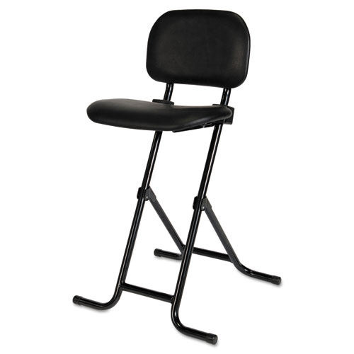 Alera IL Series Height-Adjustable Folding Stool, Supports Up to 300 lb, 27.5" Seat Height, Black