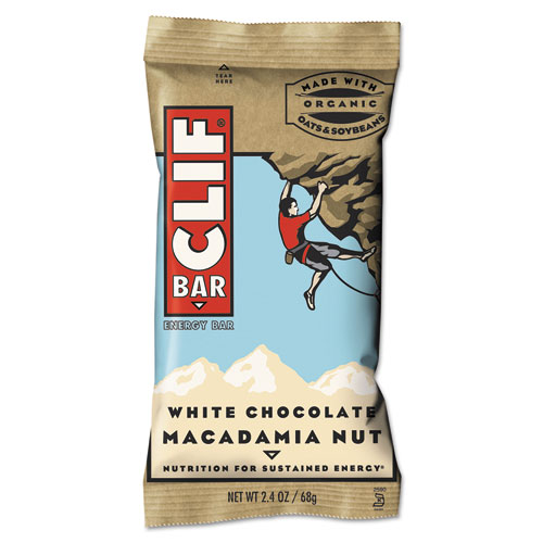 CLIF® Bar Energy Bar, White Chocolate Macadamia Nut, 2.4 oz, 12/Box