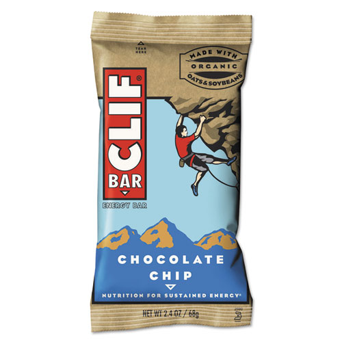 CLIF® Bar Energy Bar, Chocolate Chip, 2.4oz, 12/Box