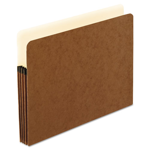 Smart Shield File Pocket, 3.5" Expansion, Letter Size, Red Fiber, 10/Box | by Plexsupply