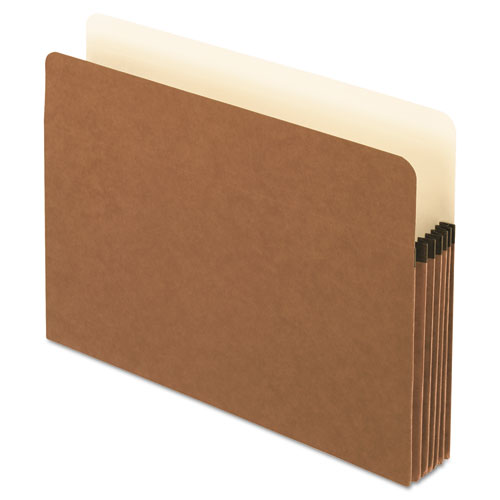 Smart Shield File Pocket, 5.25" Expansion, Letter Size, Red Fiber, 10/Box | by Plexsupply