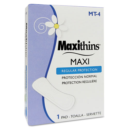 HOSPECO® Maxithins Vended Sanitary Napkins #4, Maxi, 250 Individually Boxed Napkins/Carton