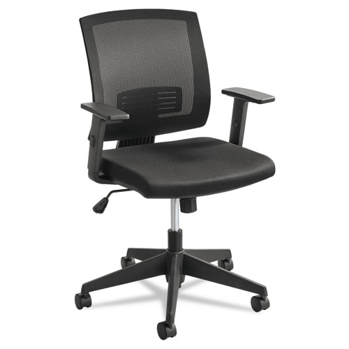 MEZZO SERIES TASK CHAIR, SUPPORTS UP TO 250 LBS., BLACK SEAT/BLACK BACK, BLACK BASE