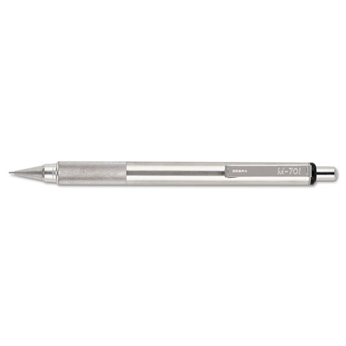 Zebra® M-701 Mechanical Pencil, 0.7 Mm, Hb (#2.5), Black Lead, Silver Barrel