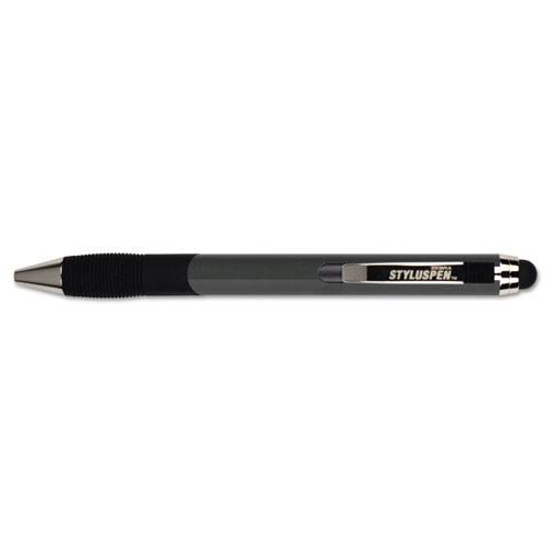 Stylus/pen, retractable, 1.0mm point pen, gray, sold as 1 each