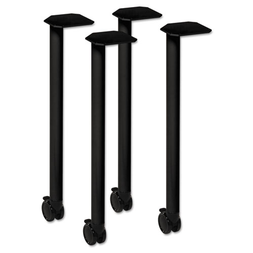 HON® Huddle Series Post Leg Base with Casters, 1-3/4w x 1-3/4d x 28-3/8h, Black