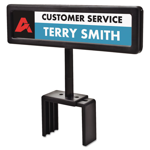 Image of People Pointer Cubicle Sign, Plastic, 8.5 x 2, Black