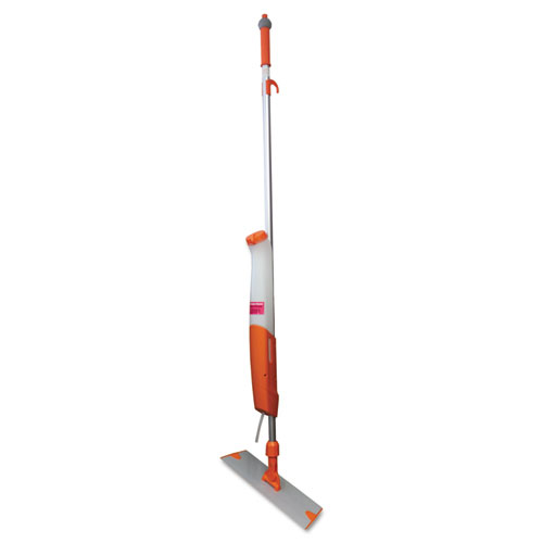 Impact® The Mopster Microfiber Bucketless Mop Handle, 18 x 3 Orange Microfiber Head, 54" Silver Aluminum Handle