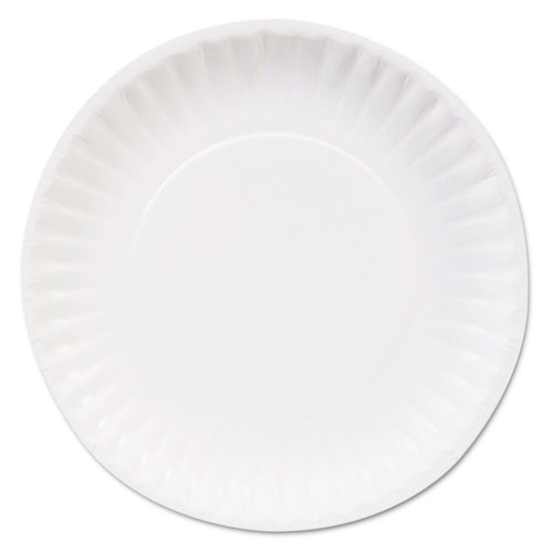 Clay Coated Paper Plates, 6" dia, White, 100/Pack
