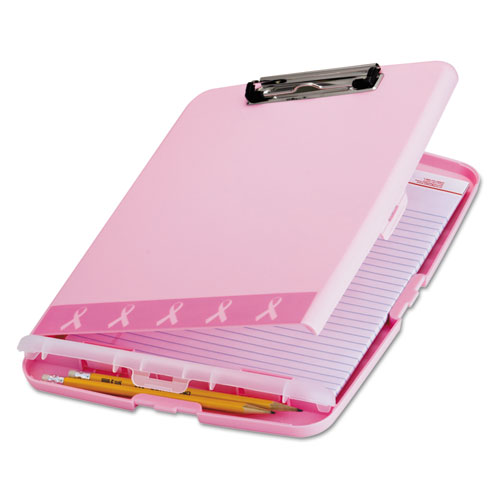 Breast Cancer Awareness Clipboard Box, 3/4" Capacity, 8 1/2 x 11, Pink | by Plexsupply