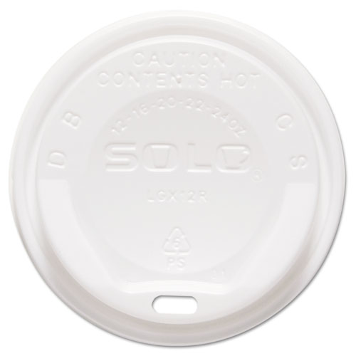 Dart® Gourmet Hot Cup Lids, For Trophy Plus Cups, Fits 12 oz to 20 oz, White, 1,500/Carton