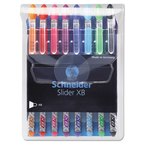 Stride Schneider Slider Ballpoint Stick Pen, .7mm, Black, 10/Box