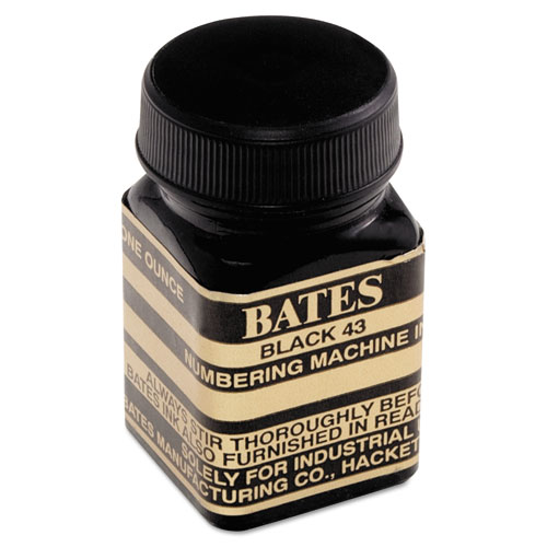 Bates® Refill Ink for Numbering Machines, 1 oz Bottle, Black