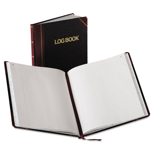 Log Book, Record Rule, Black/Red Cover, 150 Pages, 10 3/8 x 8 1/8 | by Plexsupply