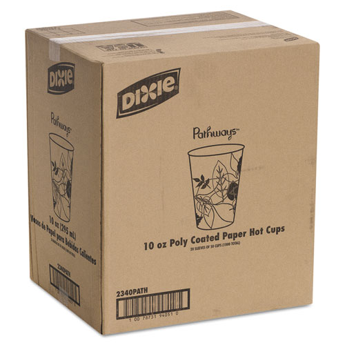 Image of Pathways Paper Hot Cups, 10 oz, 50 Sleeve, 20 Sleeves/Carton
