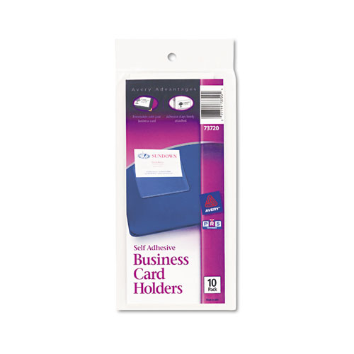 SELF-ADHESIVE TOP-LOAD BUSINESS CARD HOLDERS, 3.5 X 2, CLEAR, 10/PACK