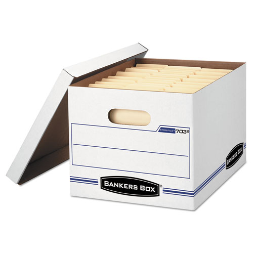 Bankers Box® Stor/File Storage Box, Letter/Legal Files, 12.5" X 16.25" X 10.5", White, 6/Pack