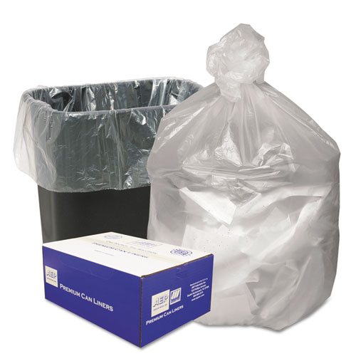 Good 'n Tuff® Waste Can Liners, 10 gal, 6 microns, 24" x 24", Natural, 1,000/Carton