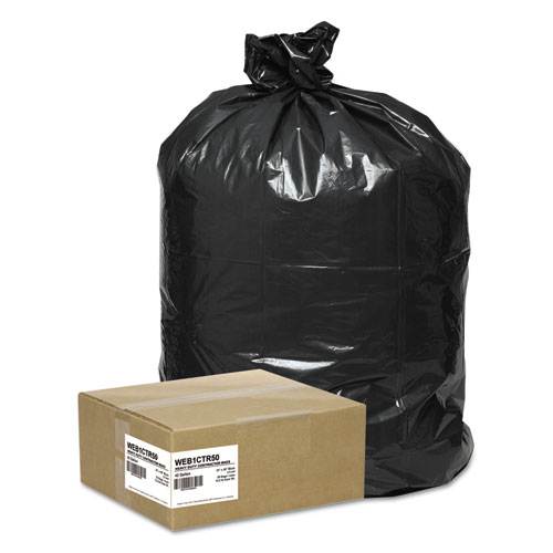 Handi-Bag® Super Value Pack Contractor Bags, 42 gal, 2.5 mil, 33" x 48", Black, 50/Carton