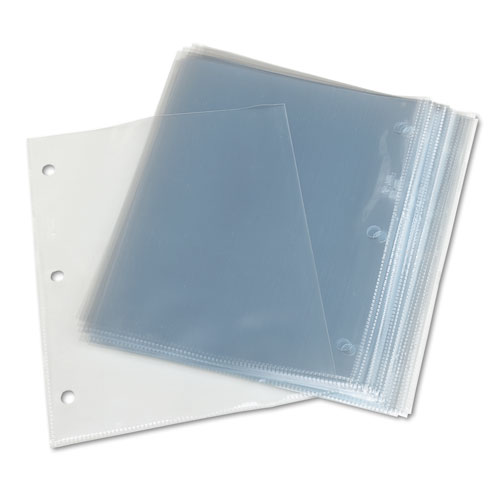 Image of Top-Load Poly 3-Hole Punched Sheet Protectors, Letter, Diamond Clear, 50/Box