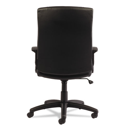 ALERA YR SERIES EXECUTIVE HIGH-BACK SWIVEL/TILT LEATHER CHAIR, SUPPORTS UP TO 275 LBS, BLACK SEAT/BLACK BACK, BLACK BASE