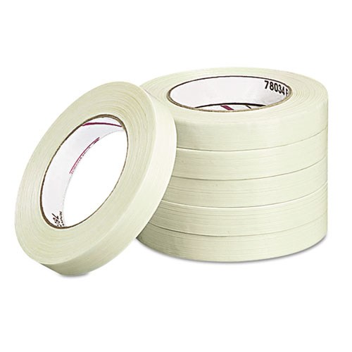 Universal® 165# Medium Grade Filament Tape, 18mm x 54.8m, 3" Core, Clear