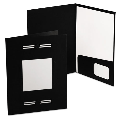 Imperial Series Laserview Business Portfolio, Premium Paper, Black, 10/pack