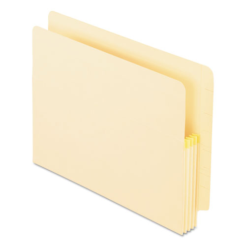 Manila Drop Front Shelf File Pockets, 3.5" Expansion, Letter Size, Manila, 25/Box | by Plexsupply