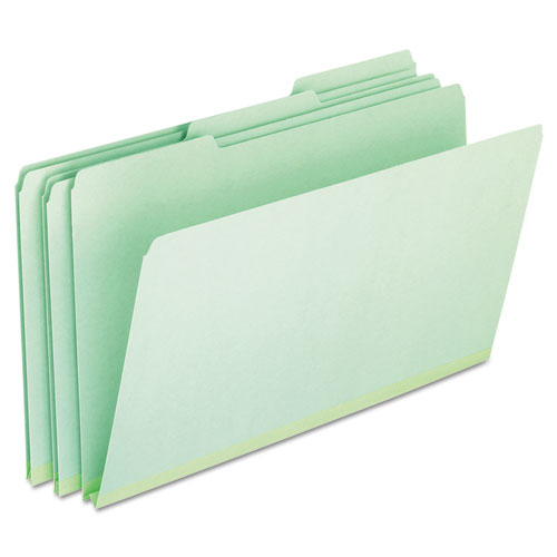 Image of Pendaflex® Pressboard Expanding File Folders, 1/3-Cut Tabs: Assorted, Legal Size, 1" Expansion, Green, 25/Box