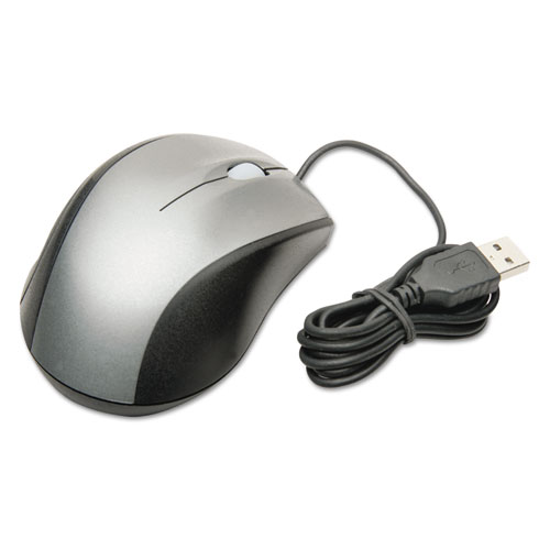 7025016184138, Optical Wired Mouse, USB 2.0, Right Hand Use, Black/Gray